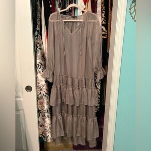 FLORYDAY Tan See-Through Sleeve Dress